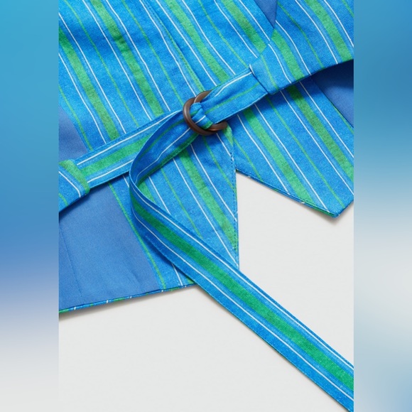 MANGO Linen stripe-print vest | Size L - Picture 3 of 13